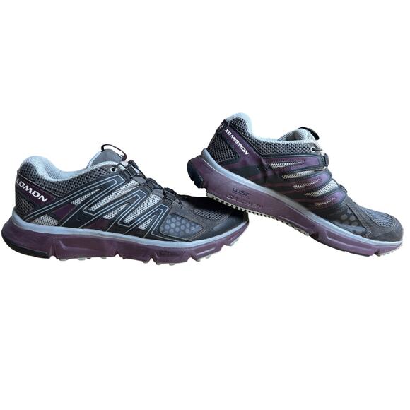 Salomon womens Outdoor Active running/hiking shoes In Gray And Purple Size 9 - Picture 2 of 8